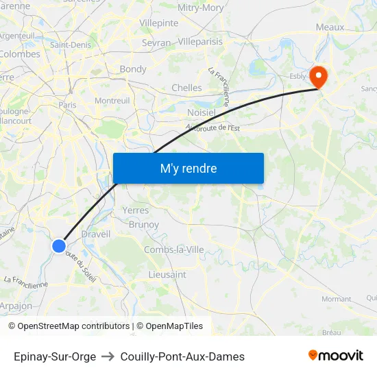Epinay-Sur-Orge to Couilly-Pont-Aux-Dames map