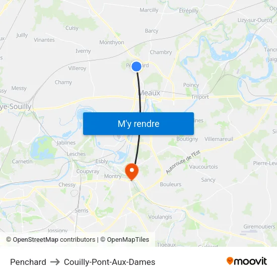 Penchard to Couilly-Pont-Aux-Dames map