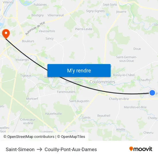 Saint-Simeon to Couilly-Pont-Aux-Dames map
