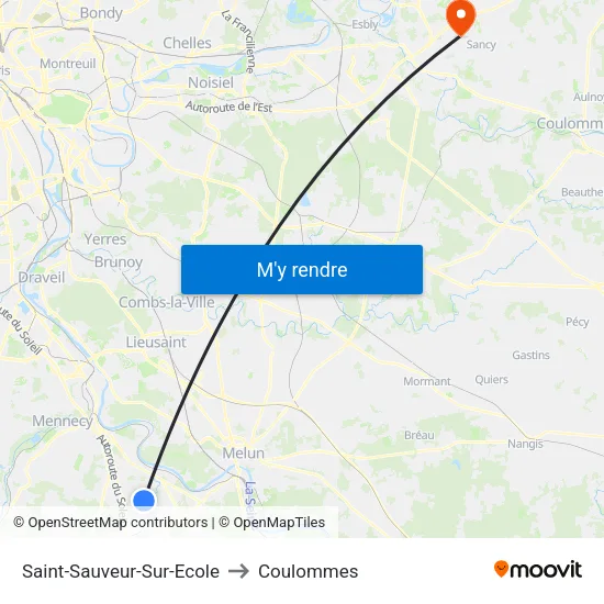 Saint-Sauveur-Sur-Ecole to Coulommes map