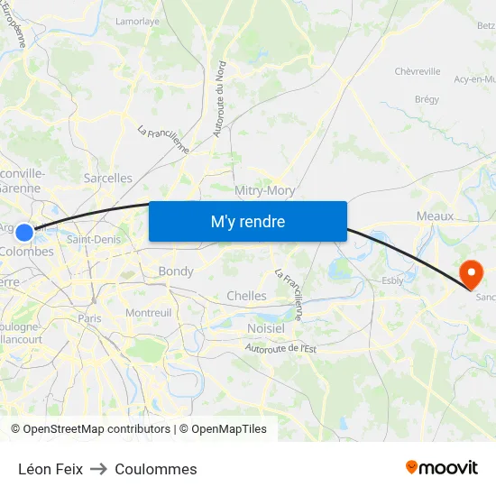 Léon Feix to Coulommes map