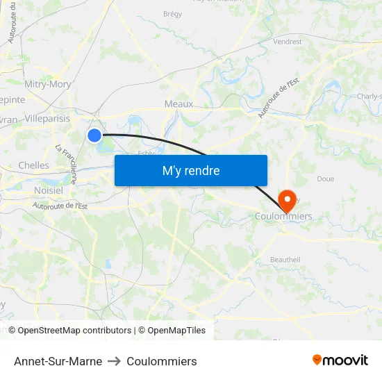Annet-Sur-Marne to Coulommiers map