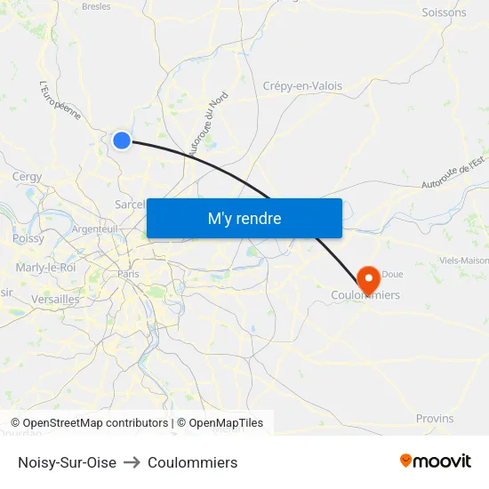 Noisy-Sur-Oise to Coulommiers map