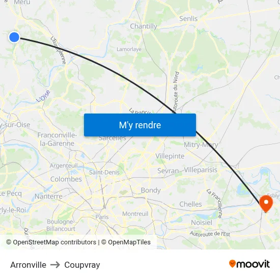 Arronville to Coupvray map