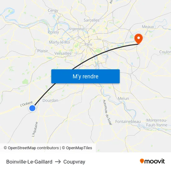 Boinville-Le-Gaillard to Coupvray map