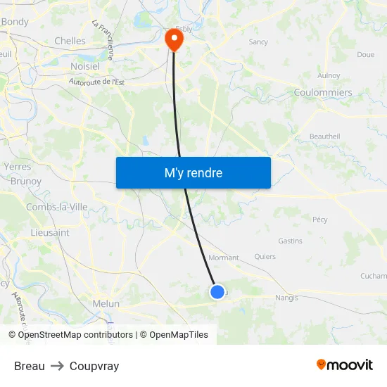 Breau to Coupvray map