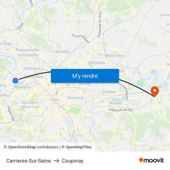 Carrieres-Sur-Seine to Coupvray map