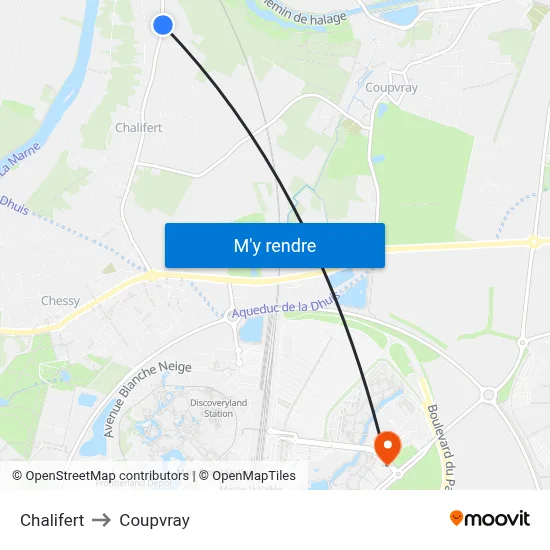 Chalifert to Coupvray map