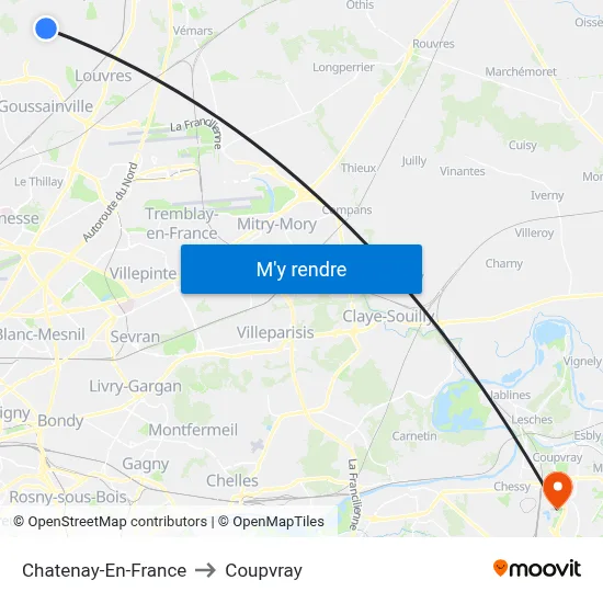 Chatenay-En-France to Coupvray map