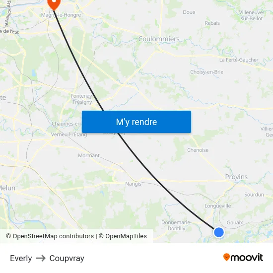 Everly to Coupvray map