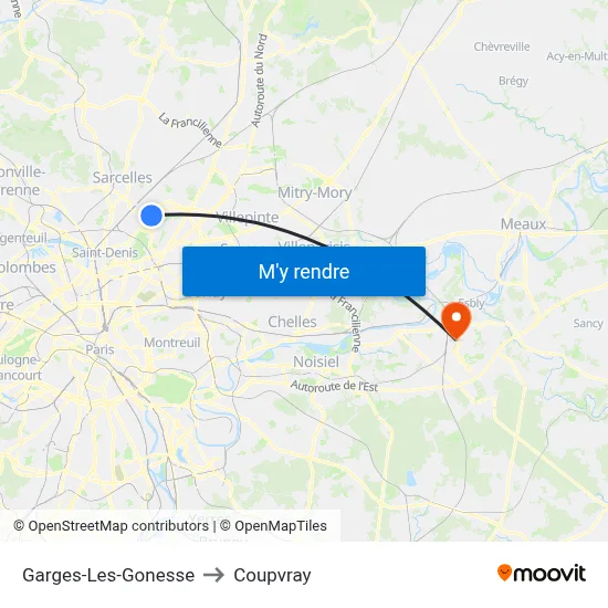 Garges-Les-Gonesse to Coupvray map