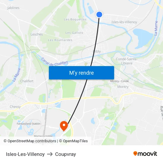 Isles-Les-Villenoy to Coupvray map
