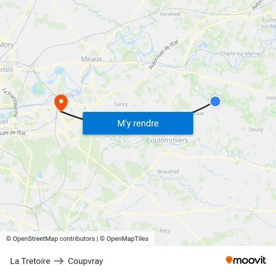 La Tretoire to Coupvray map