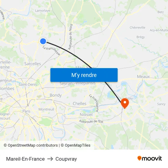 Mareil-En-France to Coupvray map