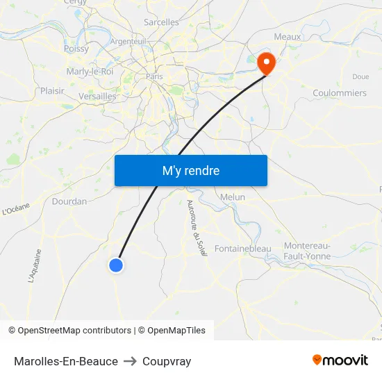 Marolles-En-Beauce to Coupvray map