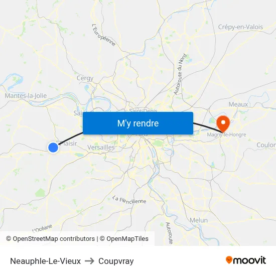 Neauphle-Le-Vieux to Coupvray map