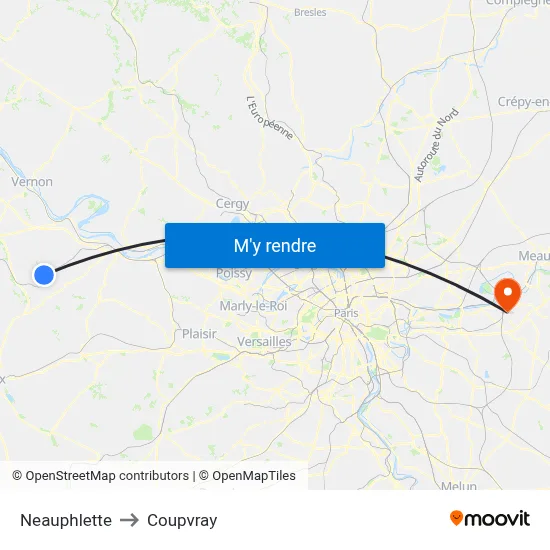Neauphlette to Coupvray map