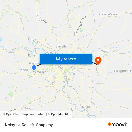 Noisy-Le-Roi to Coupvray map