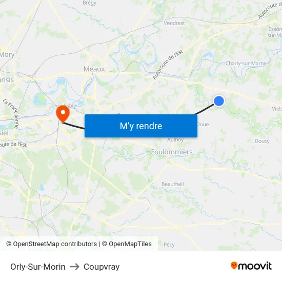 Orly-Sur-Morin to Coupvray map