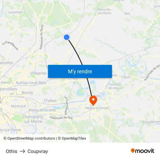 Othis to Coupvray map