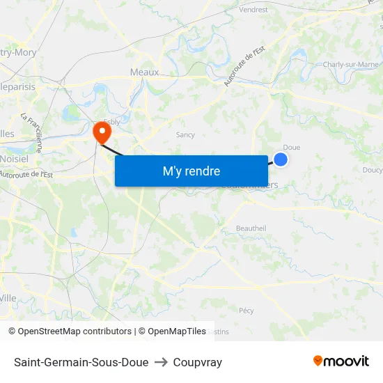 Saint-Germain-Sous-Doue to Coupvray map