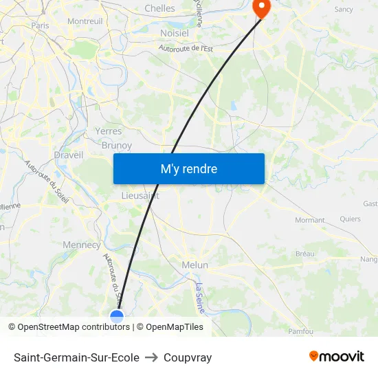 Saint-Germain-Sur-Ecole to Coupvray map