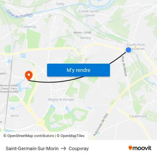 Saint-Germain-Sur-Morin to Coupvray map