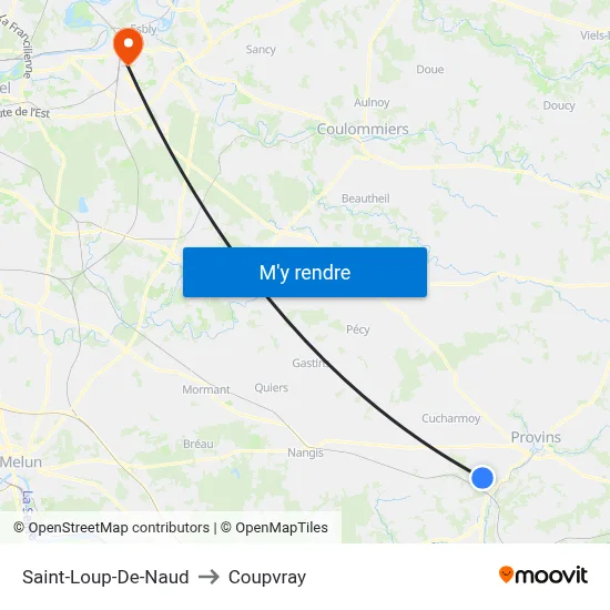 Saint-Loup-De-Naud to Coupvray map