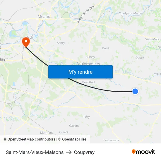 Saint-Mars-Vieux-Maisons to Coupvray map
