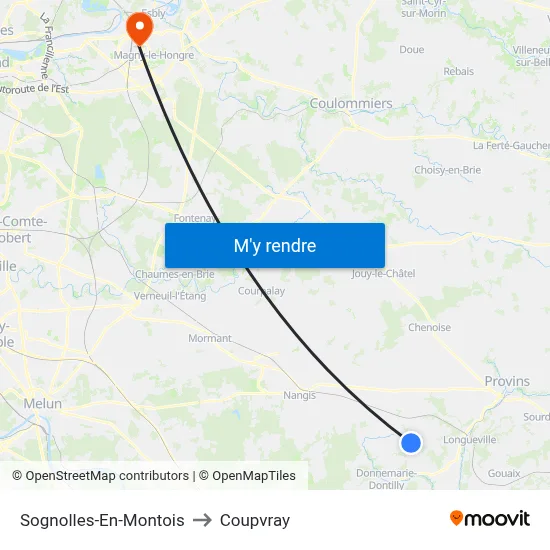 Sognolles-En-Montois to Coupvray map