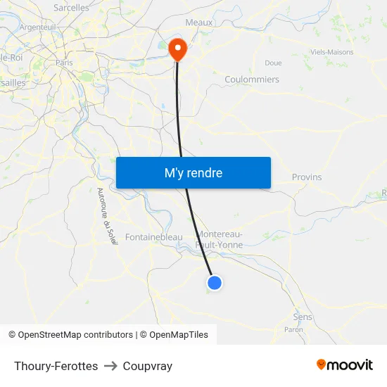 Thoury-Ferottes to Coupvray map