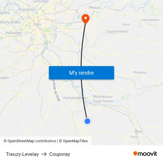Treuzy-Levelay to Coupvray map