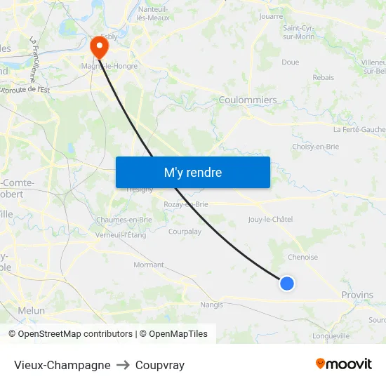 Vieux-Champagne to Coupvray map