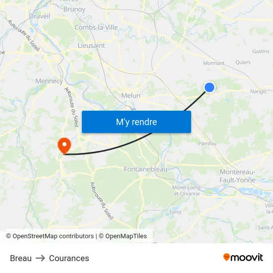Breau to Courances map
