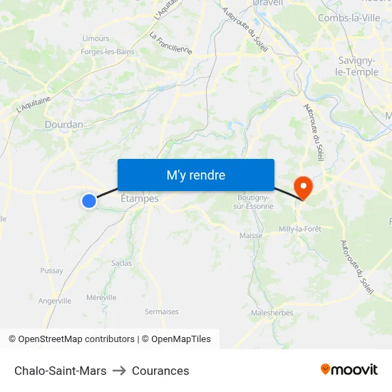Chalo-Saint-Mars to Courances map