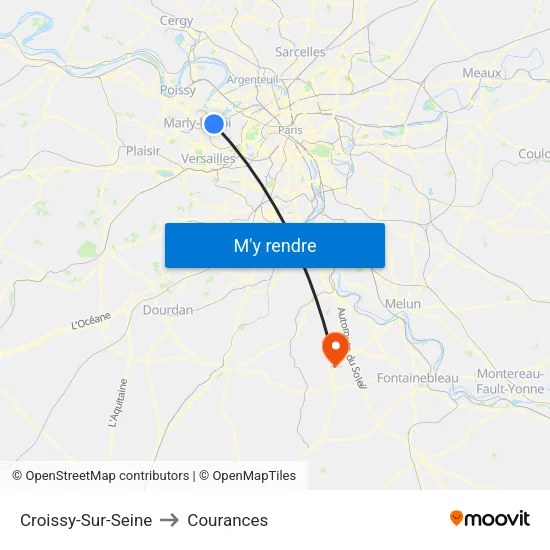 Croissy-Sur-Seine to Courances map