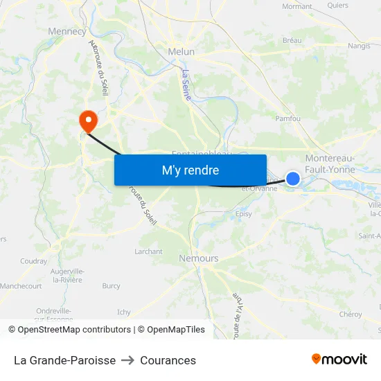 La Grande-Paroisse to Courances map