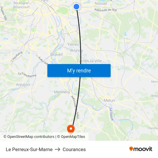 Le Perreux-Sur-Marne to Courances map