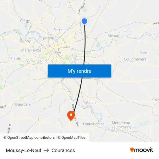 Moussy-Le-Neuf to Courances map