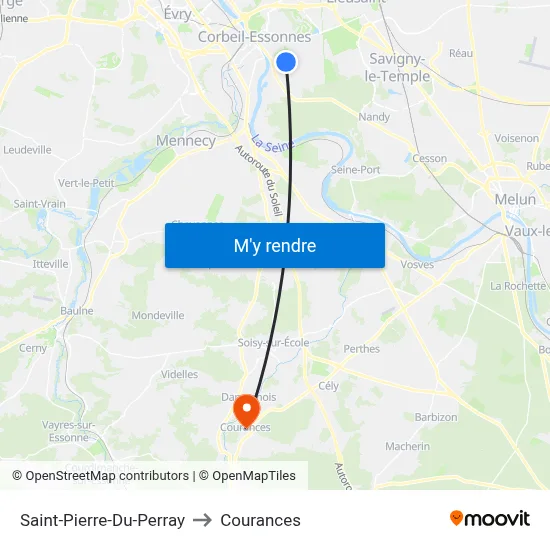 Saint-Pierre-Du-Perray to Courances map