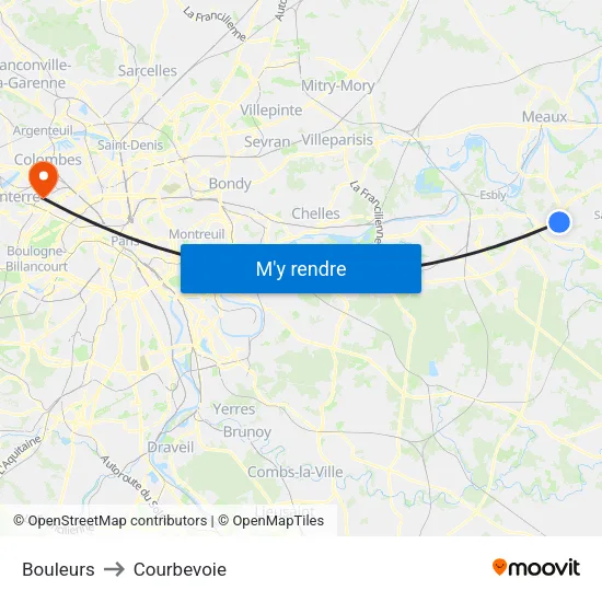 Bouleurs to Courbevoie map