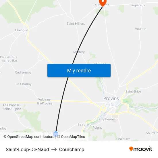 Saint-Loup-De-Naud to Courchamp map