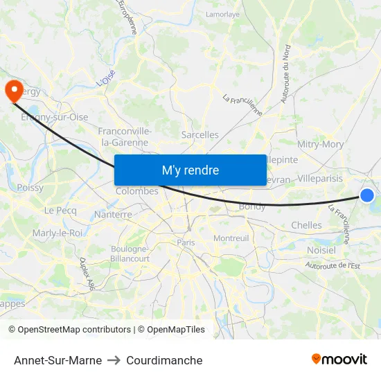 Annet-Sur-Marne to Courdimanche map