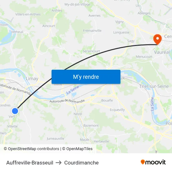 Auffreville-Brasseuil to Courdimanche map