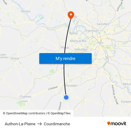 Authon-La-Plaine to Courdimanche map