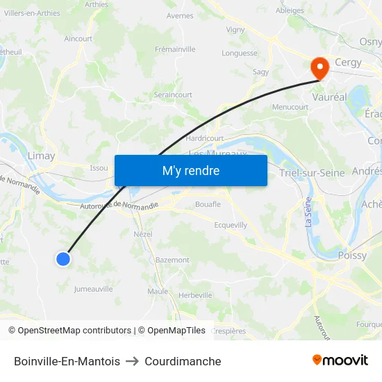 Boinville-En-Mantois to Courdimanche map