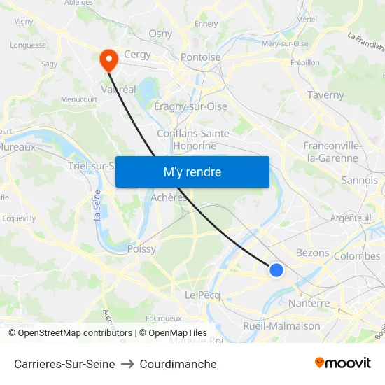 Carrieres-Sur-Seine to Courdimanche map