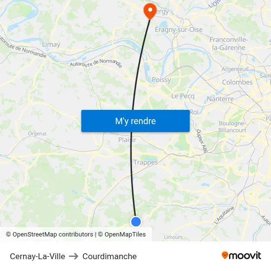 Cernay-La-Ville to Courdimanche map