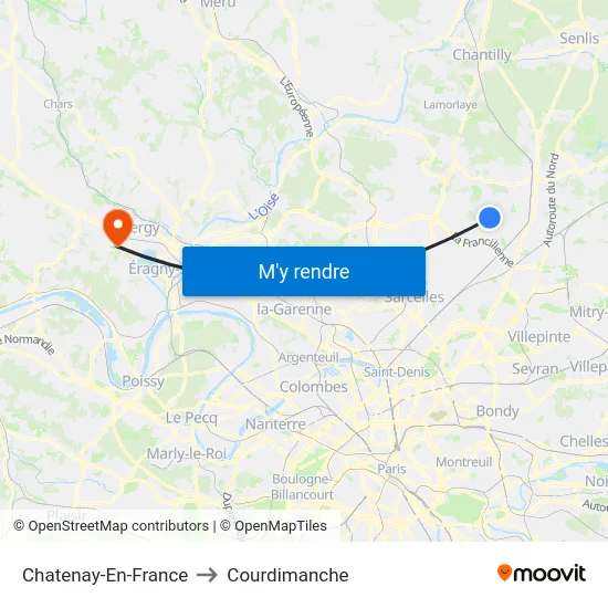 Chatenay-En-France to Courdimanche map