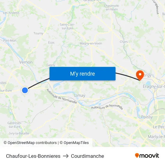 Chaufour-Les-Bonnieres to Courdimanche map